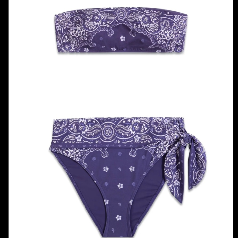 Zimmermann Purple Bandana Bikini Set